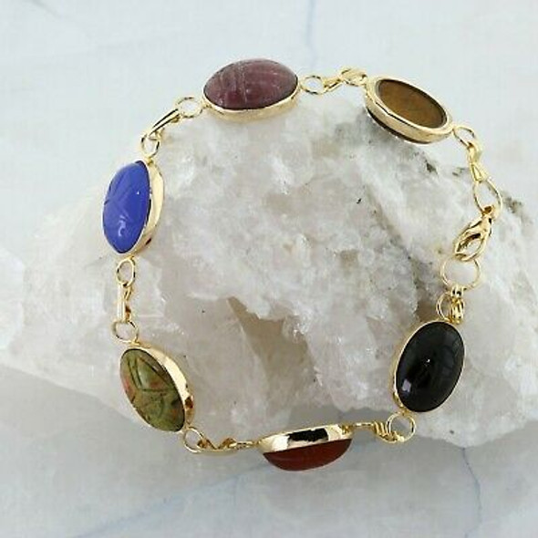 Lot - Vintage Scarab Bracelet